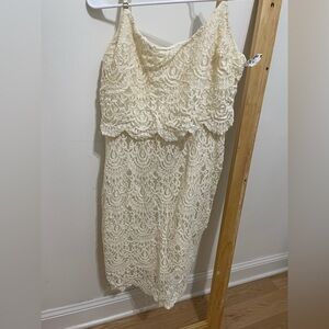 ALI & JAY Cream Lace Midi Dress